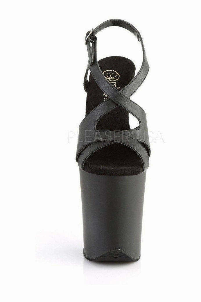 FLAMINGO-831 Platform Sandal  | Black Faux Leather