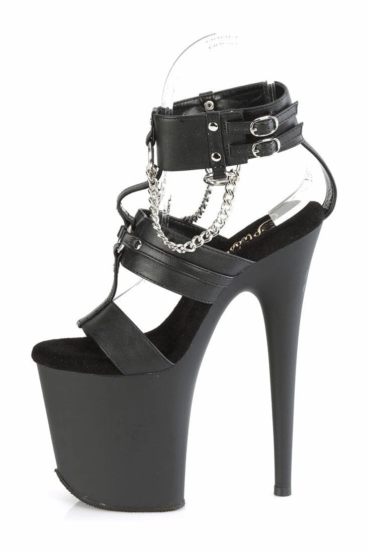 FLAMINGO-861 Black Faux Leather Sandal