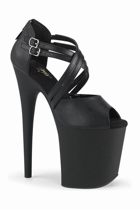 FLAMINGO-865 Sandal | Black Faux Leather