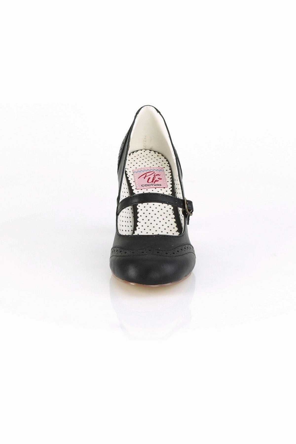 FLAPPER-32 Pump | Black Faux Leather