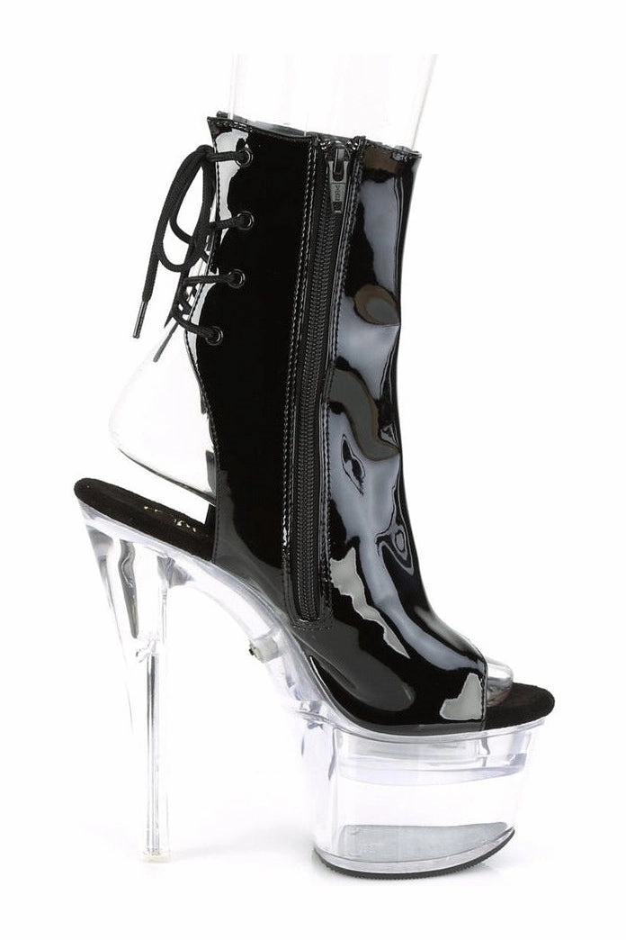 FLASHDANCE-1018-7 Platform Ankle Boot | Black Patent