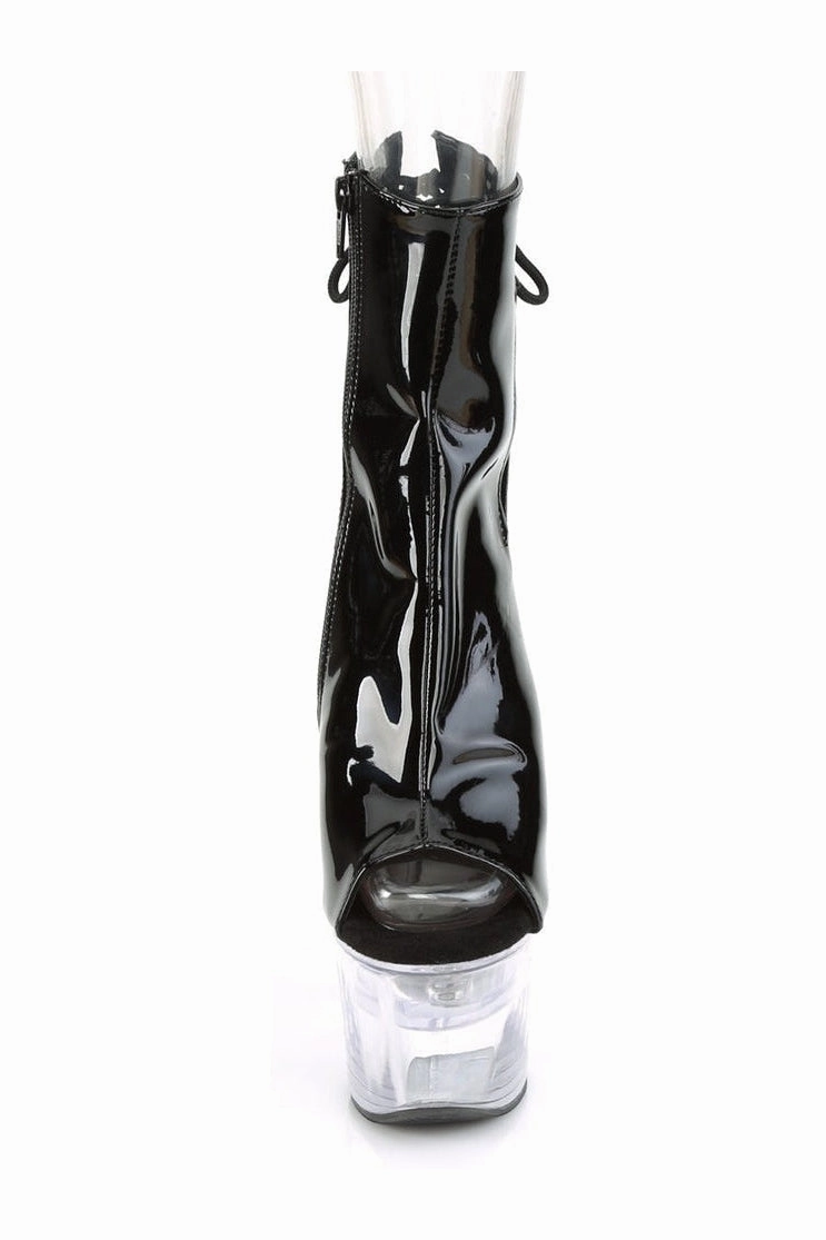 FLASHDANCE-1018-7 Platform Ankle Boot | Black Patent