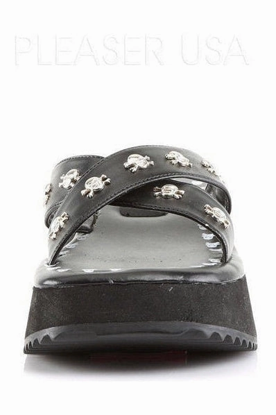 FLIP-05 Sandal | Black Faux Leather