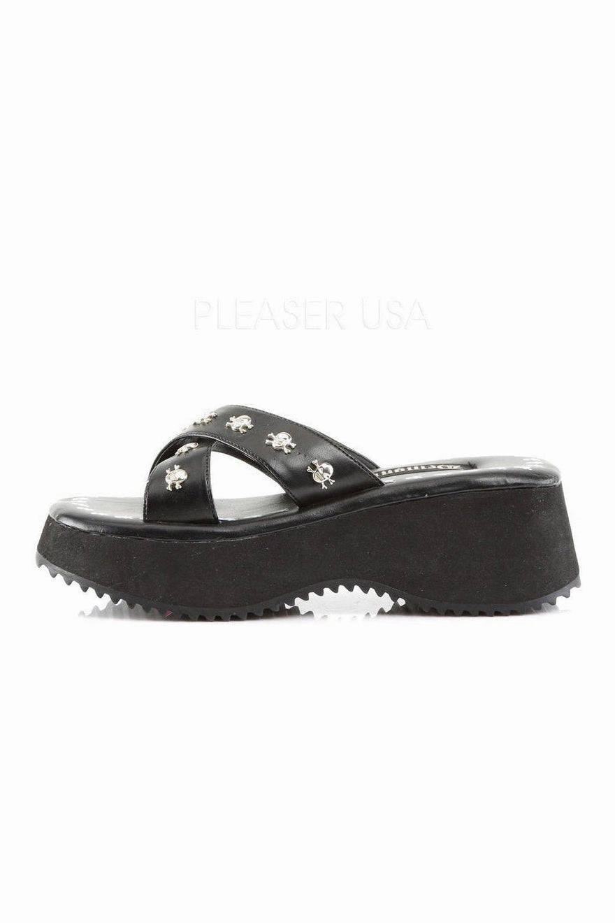 FLIP-05 Sandal | Black Faux Leather