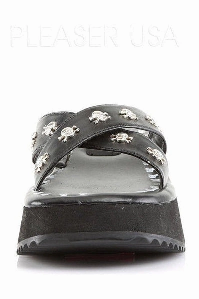 FLIP-05 Sandal | Black Faux Leather