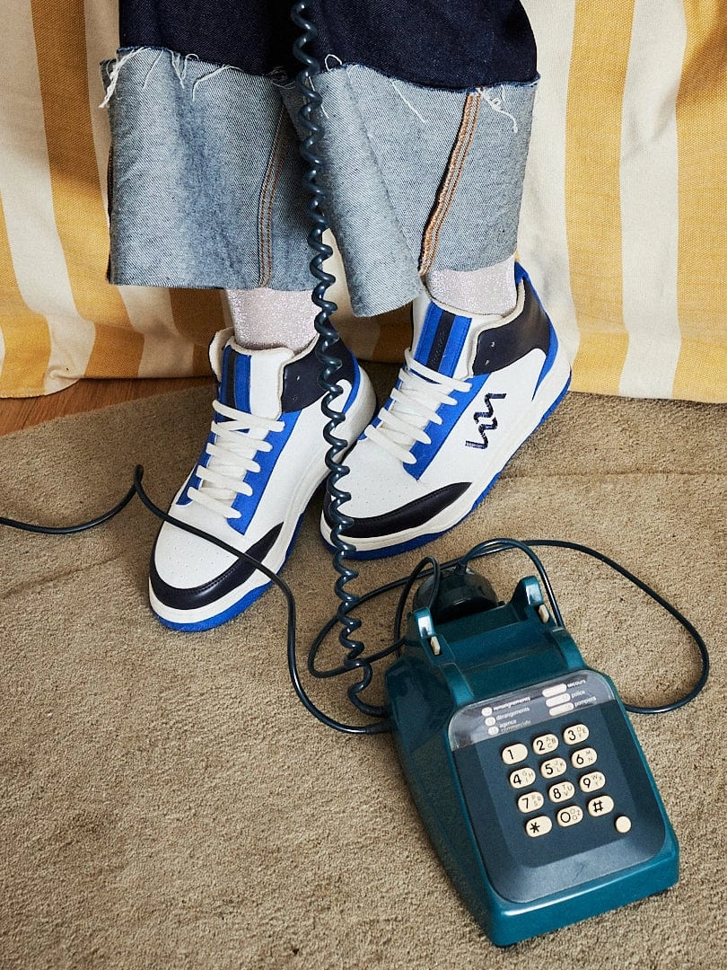 French Touch Unisex Vegan Corn Leather Sneakers | Blue Spirit