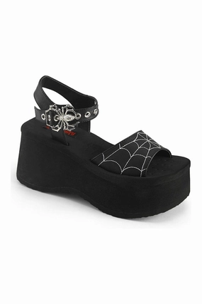 FUNN-10 Black Vegan Leather Sandal