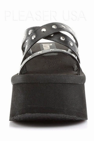 FUNN-19 Sandal | Black Faux Leather