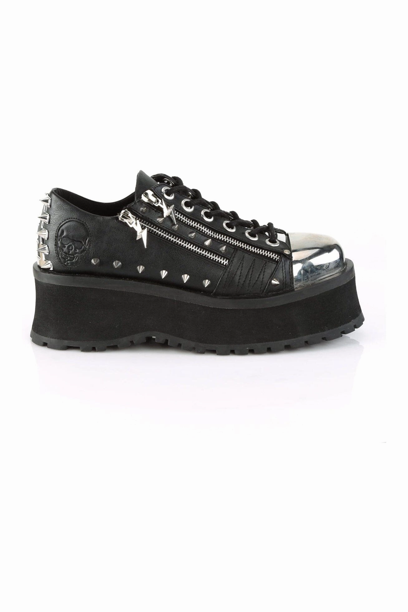 GRAVEDIGGER-04 Black Vegan Leather Cyber Shoe