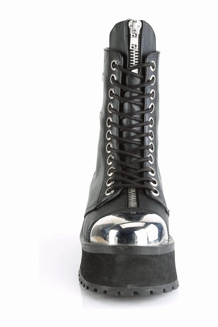 GRAVEDIGGER-10 Black Vegan Leather Ankle Boot