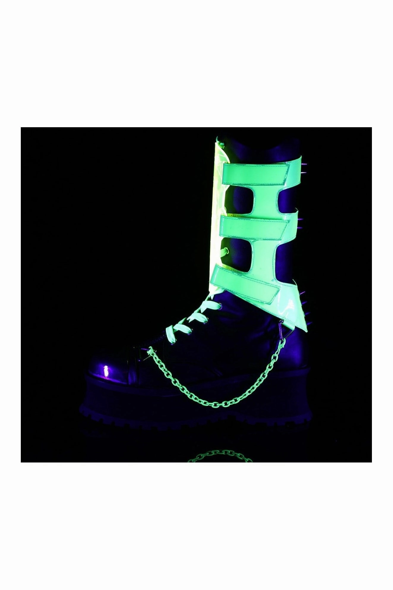 GRAVEDIGGER-255 Black Vegan Leather Knee Boot