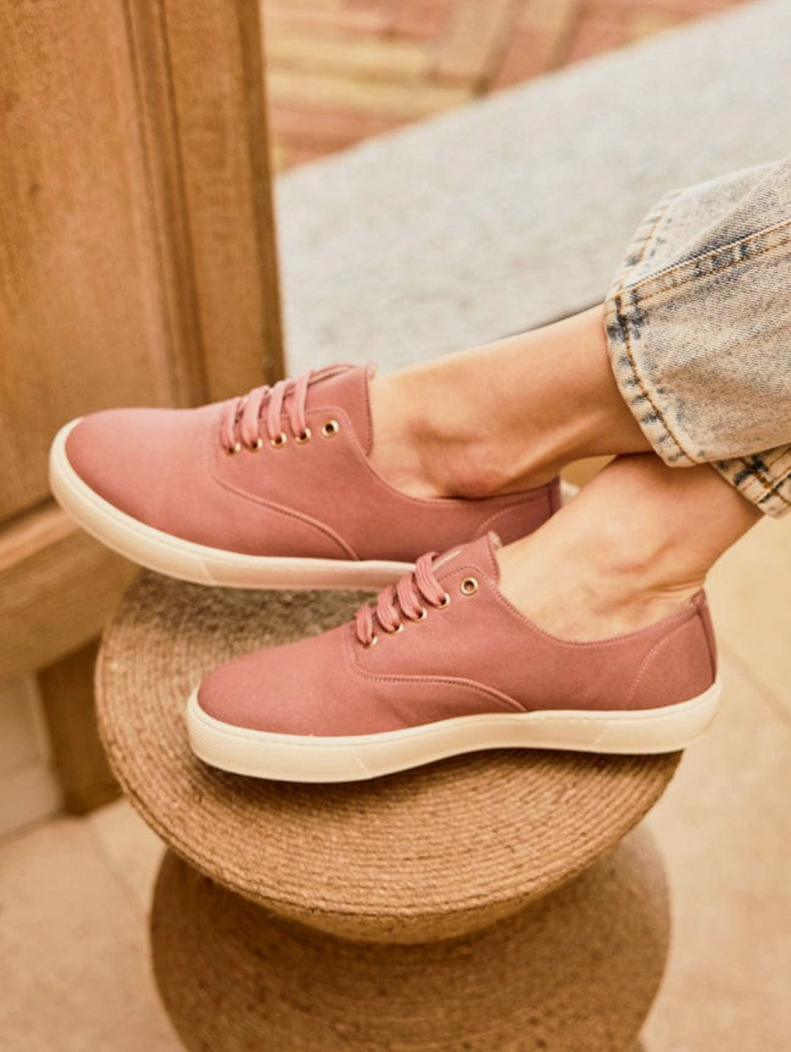 Heart Recycled Vegan Lightweight Sneakers | Blush