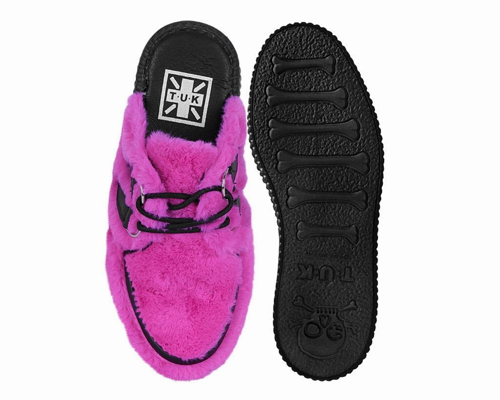Hot Pink Fuzzy Creeper Mule
