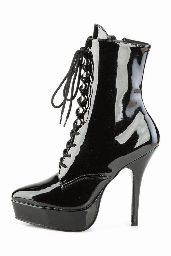 INDULGE-1020 Ankle Boot | Black Patent