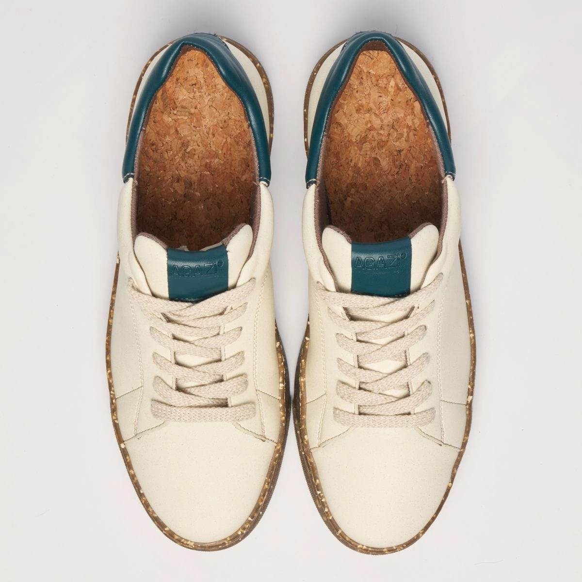 Jacob Men's Apple Leather Vegan Sneakers | Beige & Green