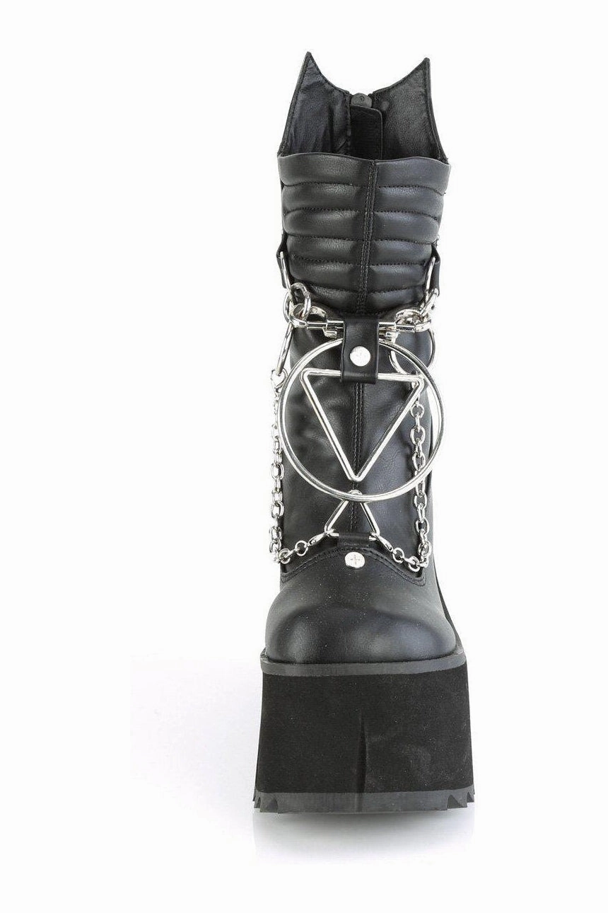 KERA-130 Knee Boot | Black Faux Leather