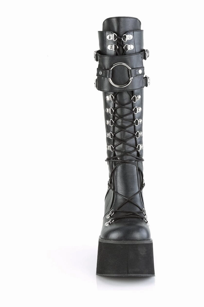 KERA-200 Black Vegan Leather Knee Boot