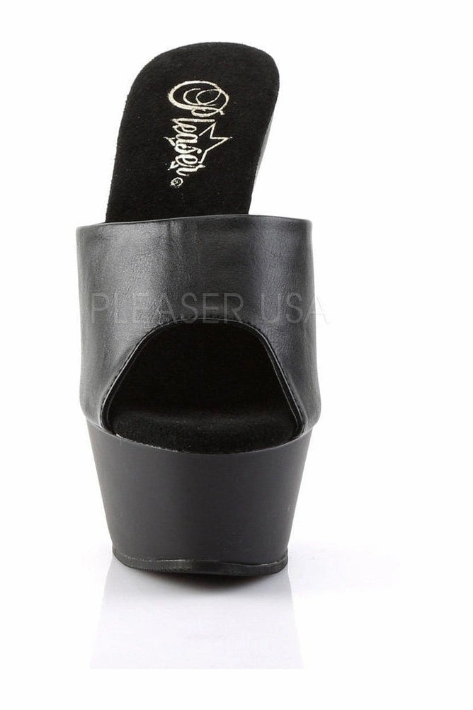 KISS-201 Platform Sandal | Black Faux Leather