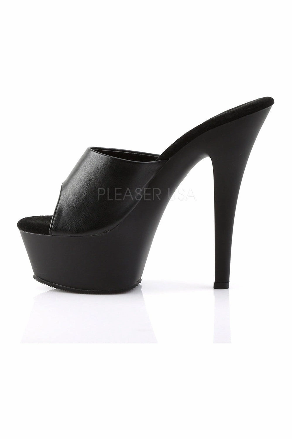 KISS-201 Platform Sandal | Black Faux Leather
