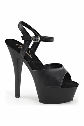 KISS-209 Platform Sandal | Black Faux Leather