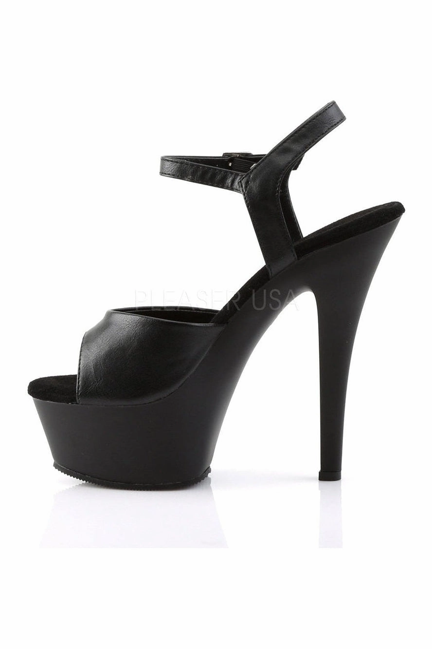 KISS-209 Platform Sandal | Black Faux Leather