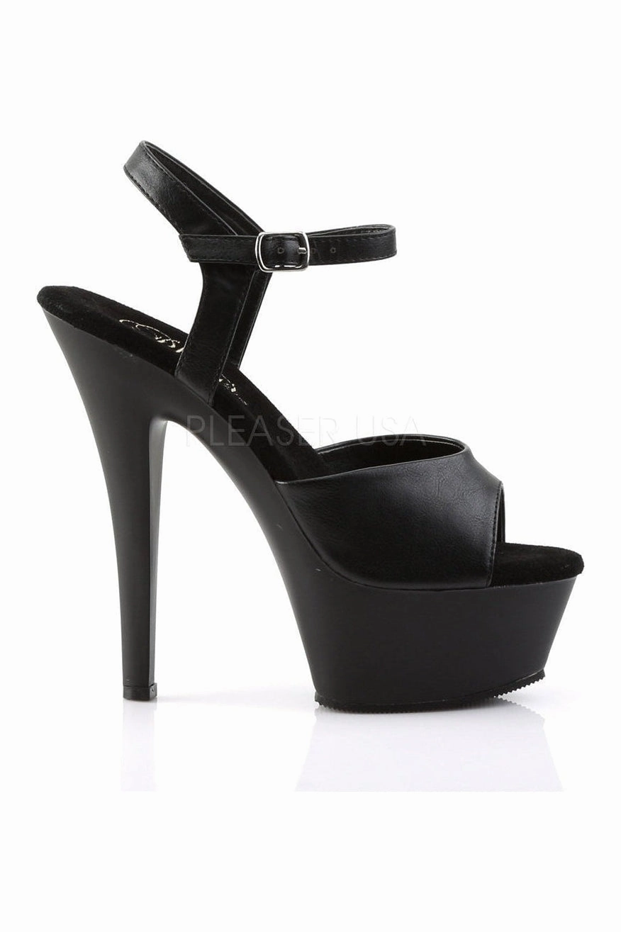 KISS-209 Platform Sandal | Black Faux Leather
