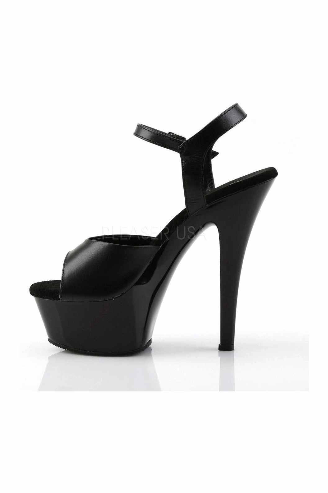 KISS-209 Platform Sandal | Black Genuine Leather