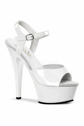 KISS-209 Platform Sandal | White Patent
