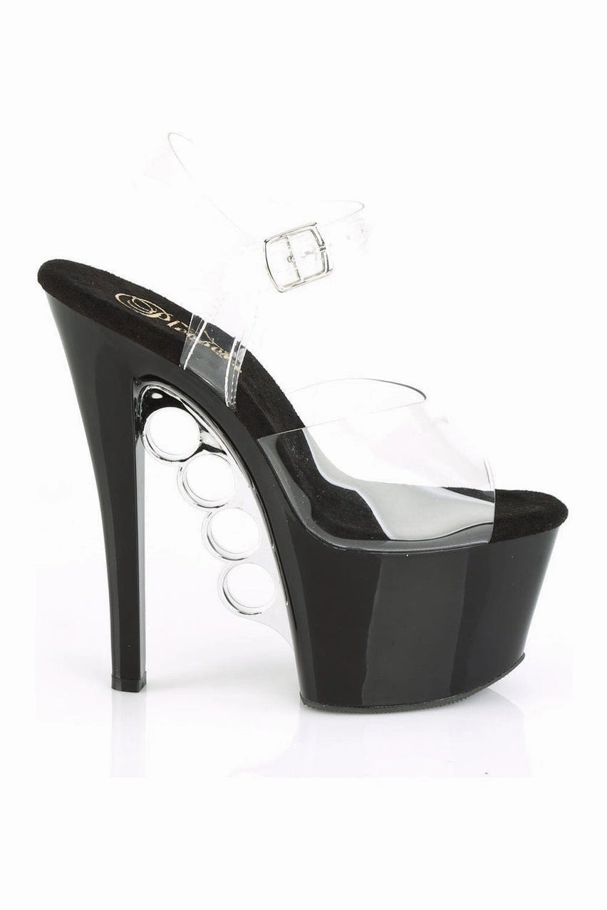 KNUCKS-708 Exotic Sandal | Clear Vinyl
