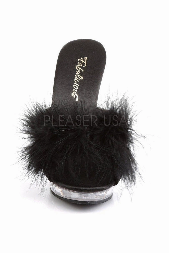 LIP-101-8 Mule | Black Genuine Satin