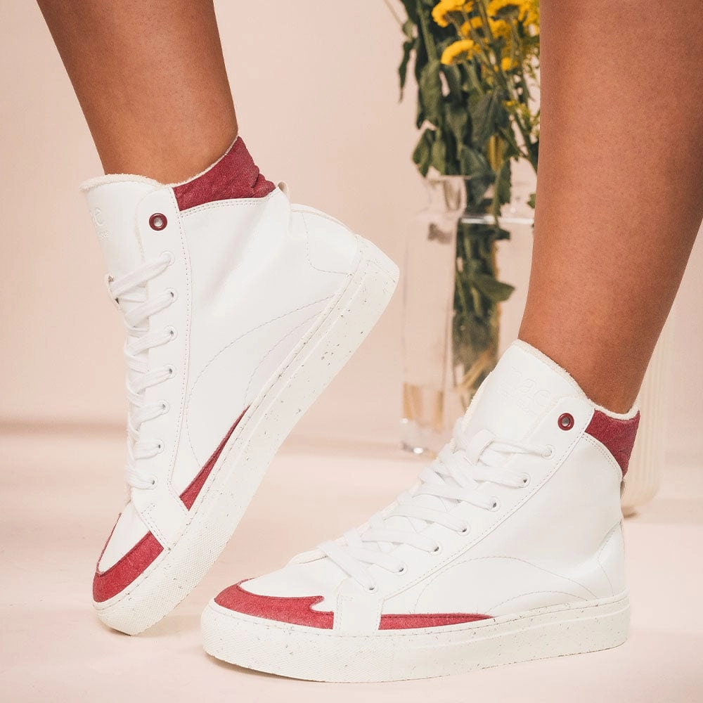 London Unisex Piatex & Apple Leather Vegan Sneakers | Red