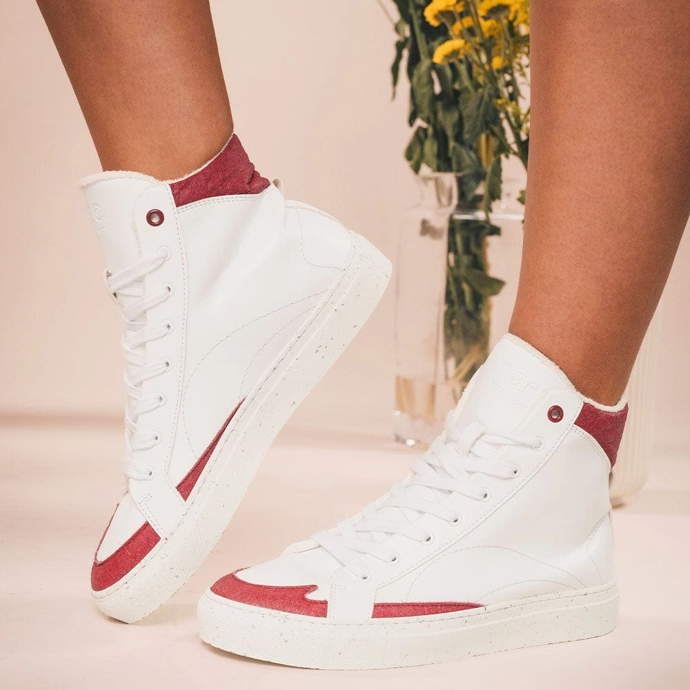 London Unisex Piatex & Apple Leather Vegan Sneakers | Red
