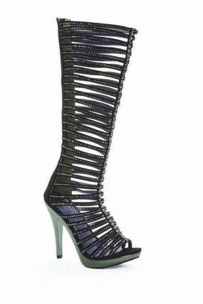 M-STELLA Platform Sandal | Black Faux Leather