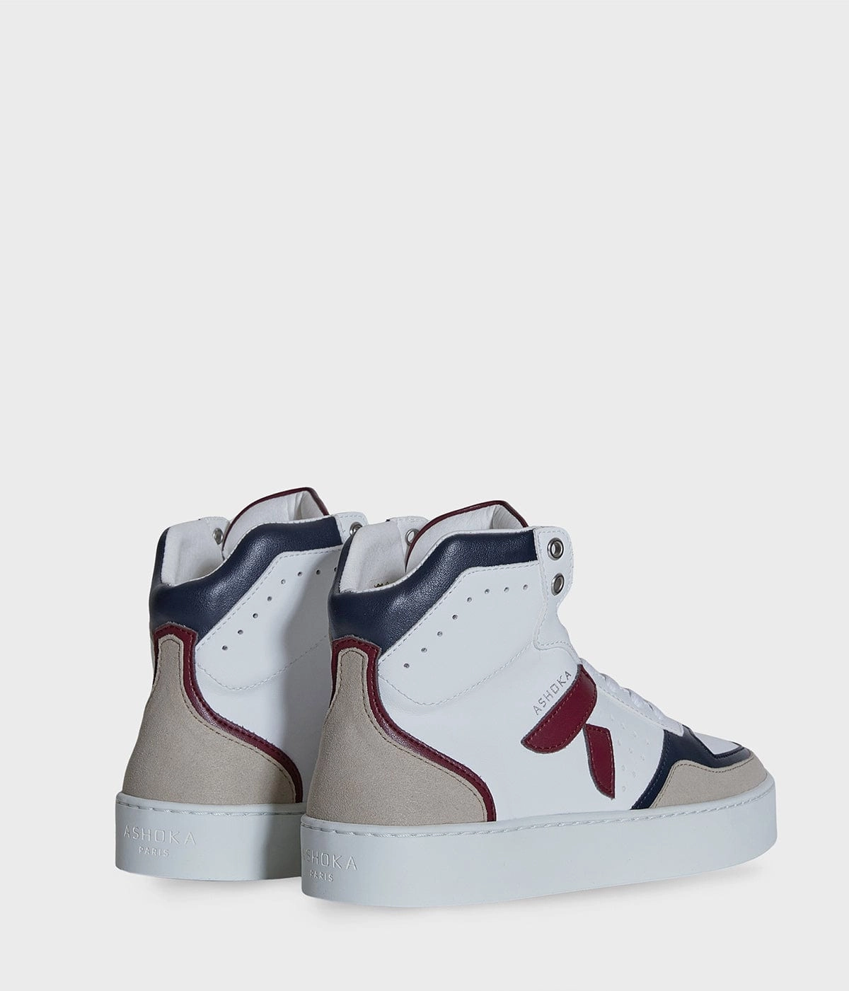 Mateo Unisex Biosourced & Recycled High-Top Sneakers | Burgundy & Navy