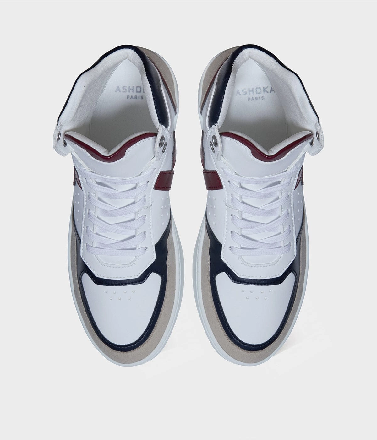 Mateo Unisex Biosourced & Recycled High-Top Sneakers | Burgundy & Navy