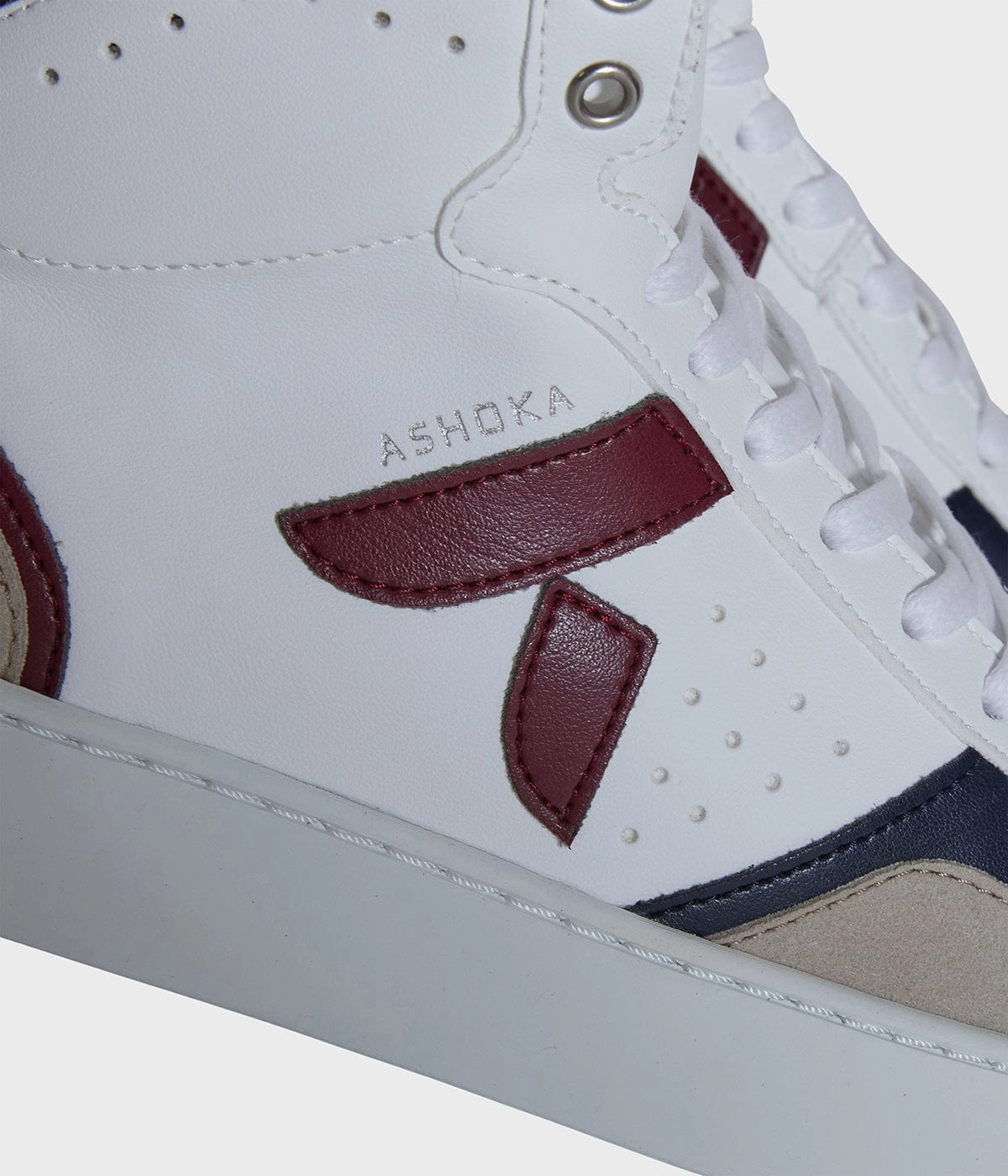 Mateo Unisex Biosourced & Recycled High-Top Sneakers | Burgundy & Navy