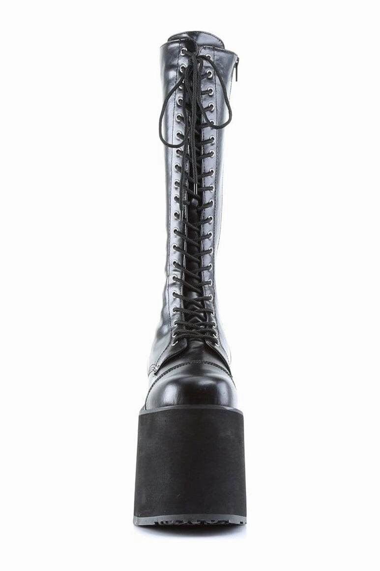 MEGA-602 Black Faux Leather Knee Boot