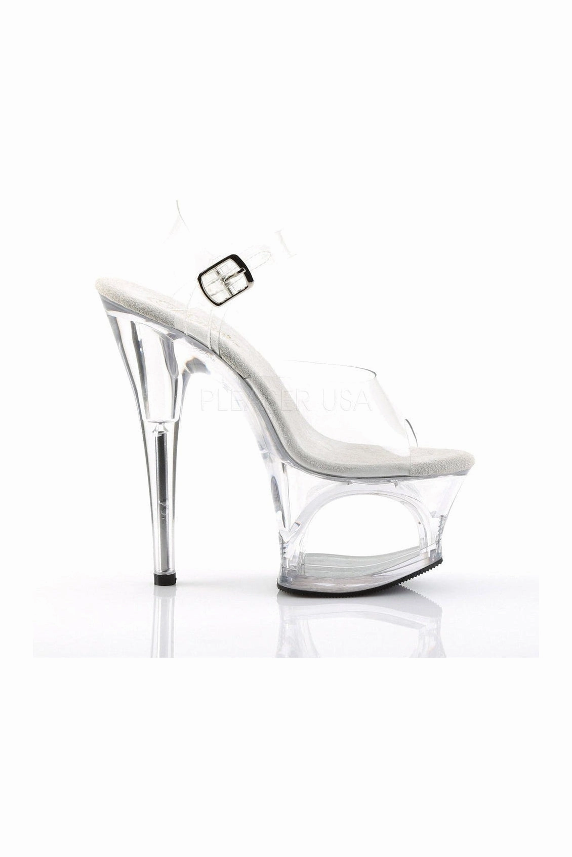 MOON-708 Platform Sandal  | Clear Vinyl