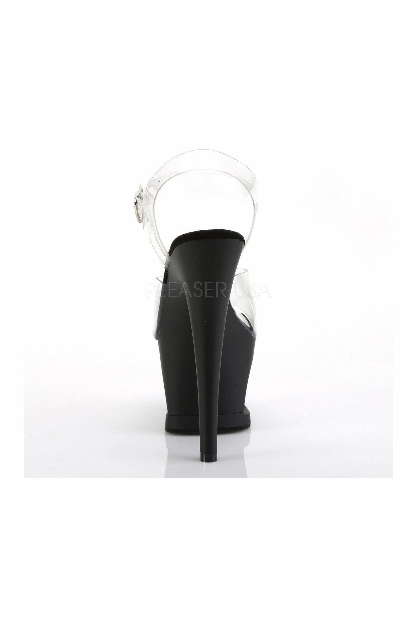 MOON-708 Platform Sandals | Black Vinyl