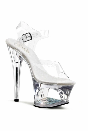 MOON-708DM Platform Sandal  | Clear Vinyl