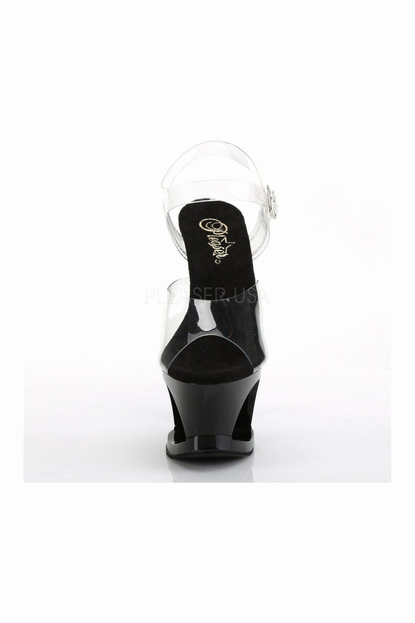 MOON-708HRS Platform Sandals | Black Vinyl