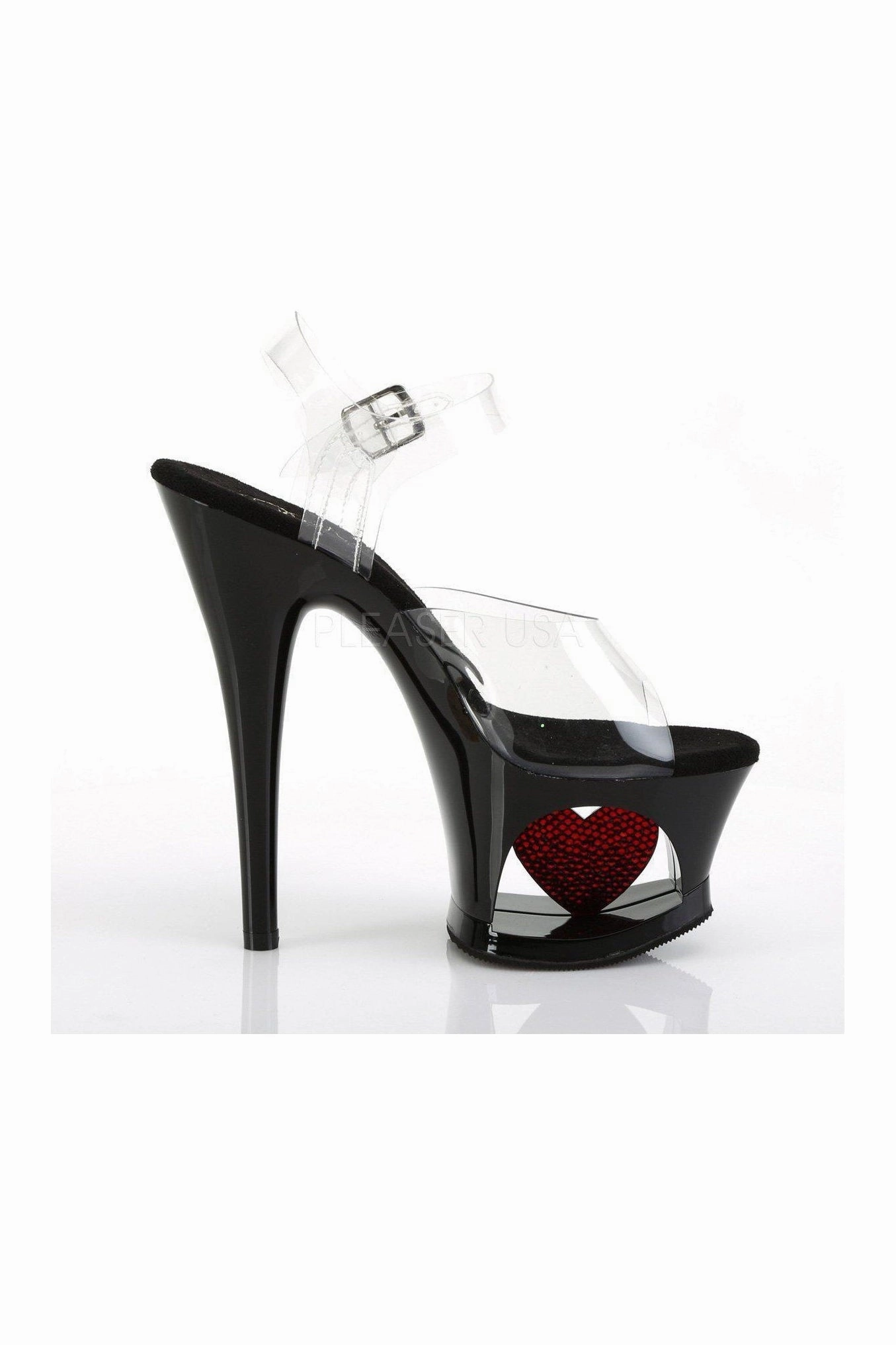 MOON-708HRS Platform Sandals | Black Vinyl