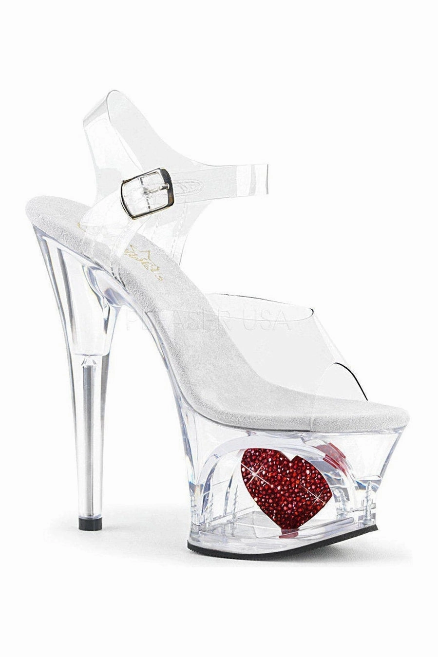 MOON-708HRS Platform Sandals | Clear Vinyl