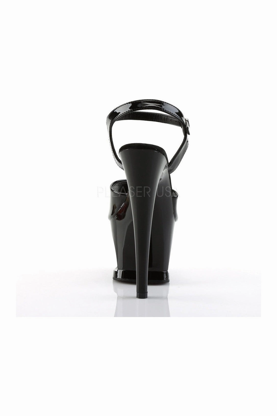 MOON-709 Platform Sandal  | Black Patent