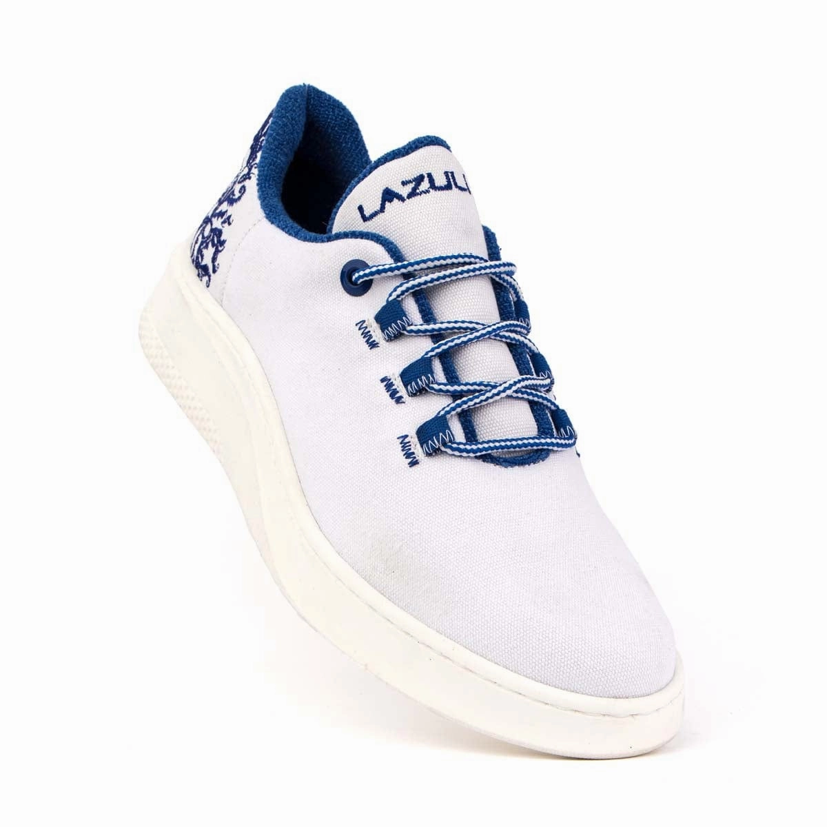 My Runner Recycled Cotton Vegan Sneakers | White & Blue