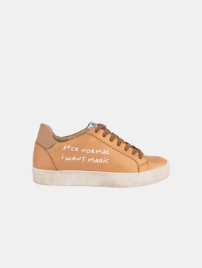 My Tennis F*ck Normal Vegan Apple Leather Sneakers | Camel
