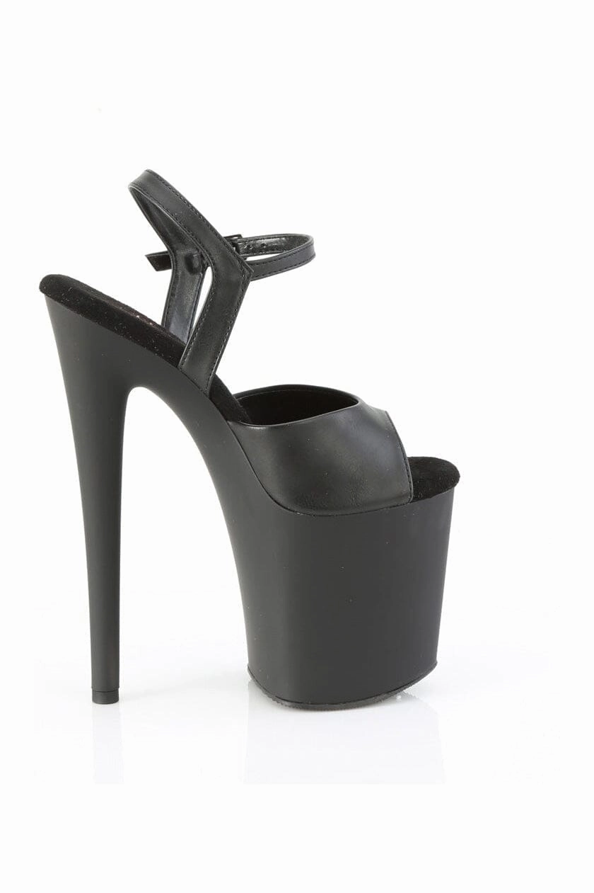 NAUGHTY-809 Black Faux Leather Sandal