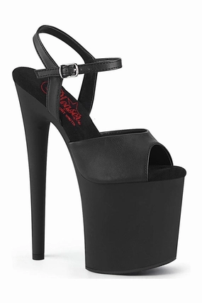 NAUGHTY-809 Black Faux Leather Sandal