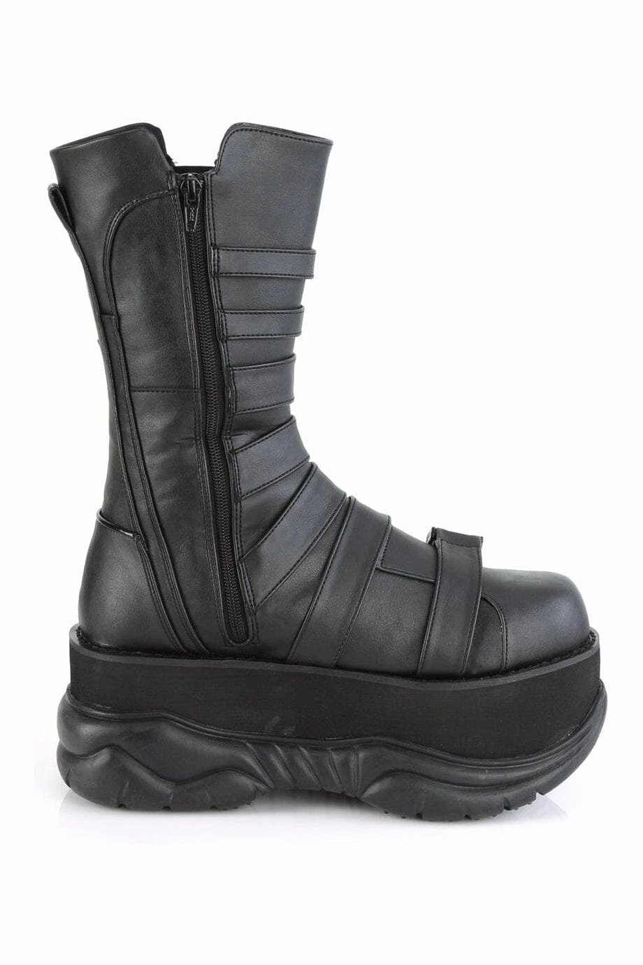 NEPTUNE-210 Black Vegan Leather Knee Boot