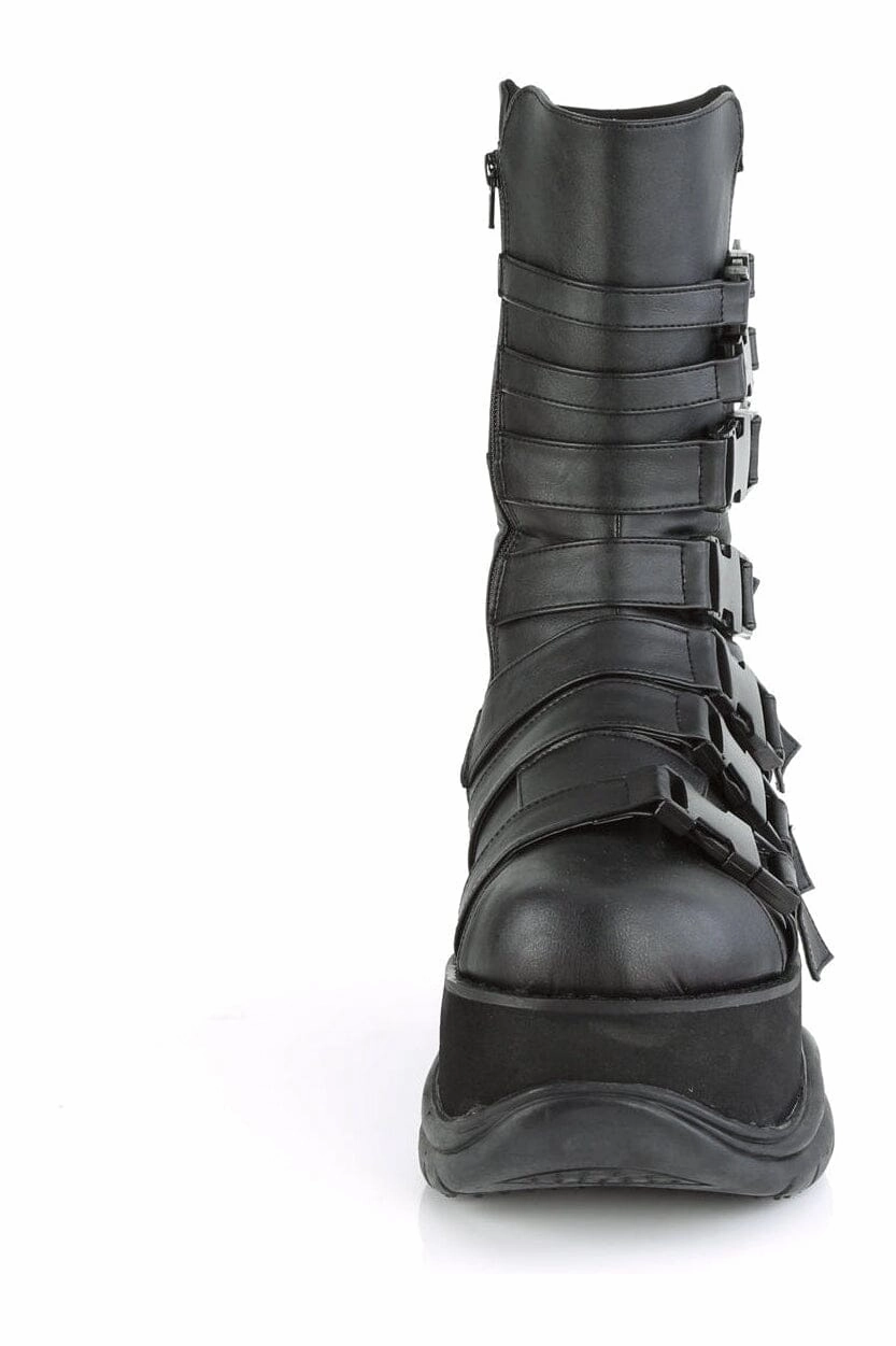 NEPTUNE-210 Black Vegan Leather Knee Boot